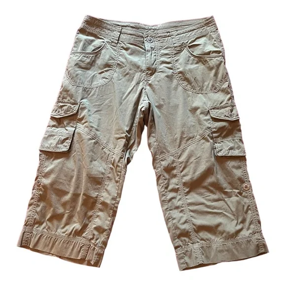 🤠 SOLD 🤠 Kuhl Womens Size 6 Khaki Capri Cargo Stretch Hiking Kontra - Picture 1 of 9
